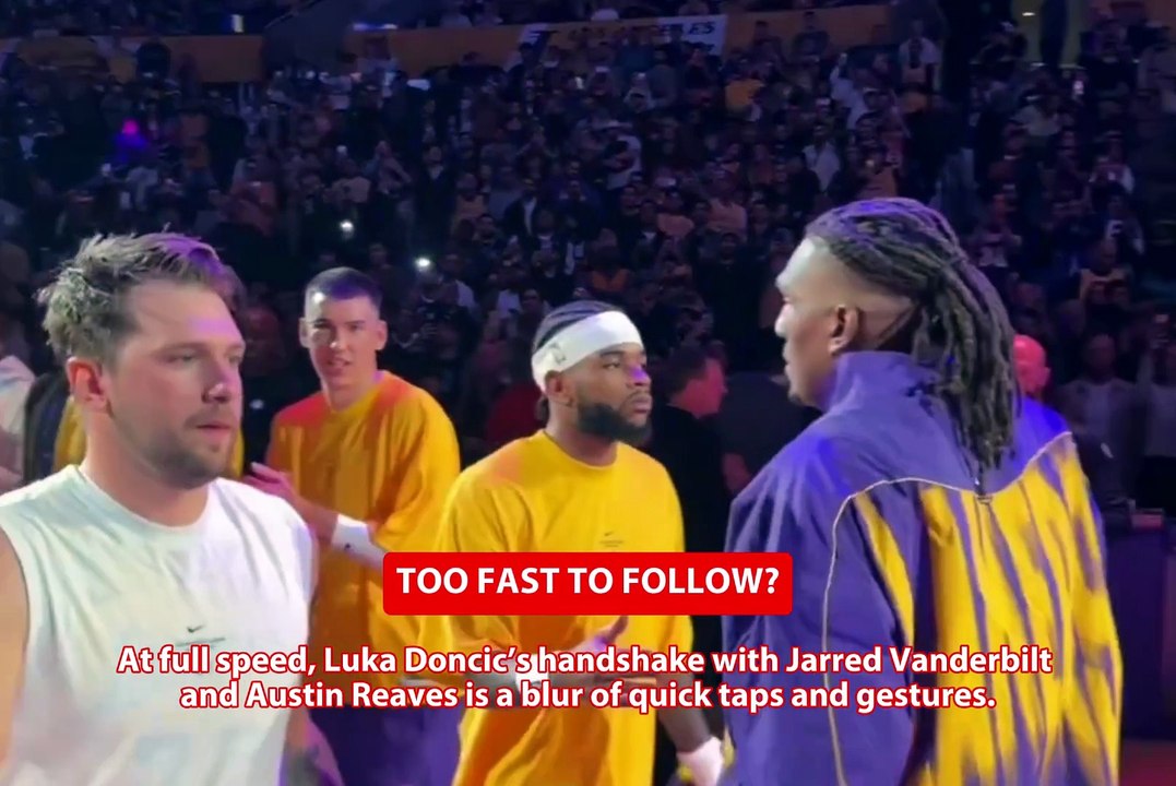 Luka Doncic’s handshake with Jarred Vanderbilt and Austin Reaves looks ...