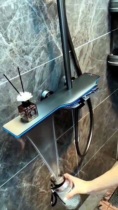 Design-Focused Wall Mounted Shower Set with Waterfall Spout - video ...