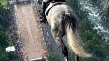 🏇 Fast Horse Jumps High Over the Sand Track! ☀️