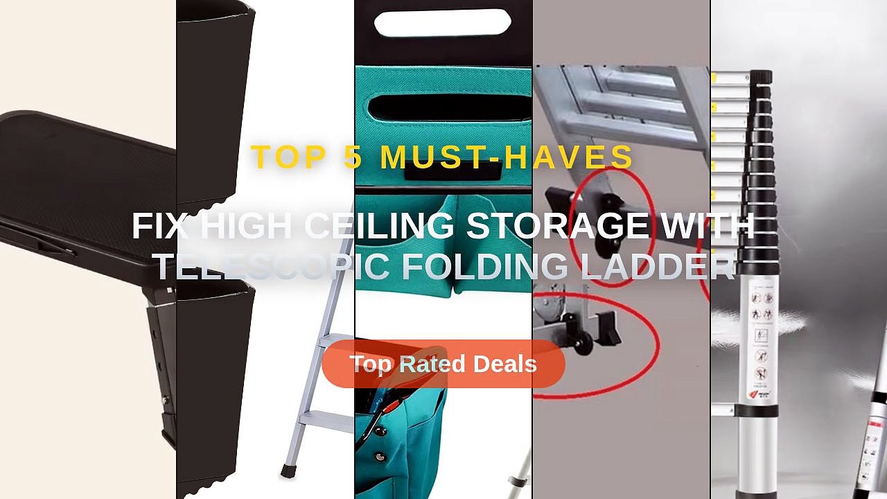 Fix High Ceiling Storage With Telescopic Folding Ladder - Video Dailymotion
