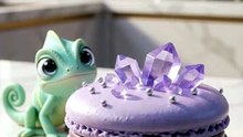 AI Chef Making Amethyst Crystal Macaron Tower