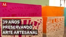 Taller familiar en Xochimilco elabora papel picado; una tradición de 39 años