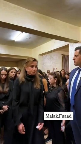 الملكة رانيا العبد الله تعزي بشهداء كنيسة القديس جيورجيوس بحضور الأميرتين رجوة وسلمى