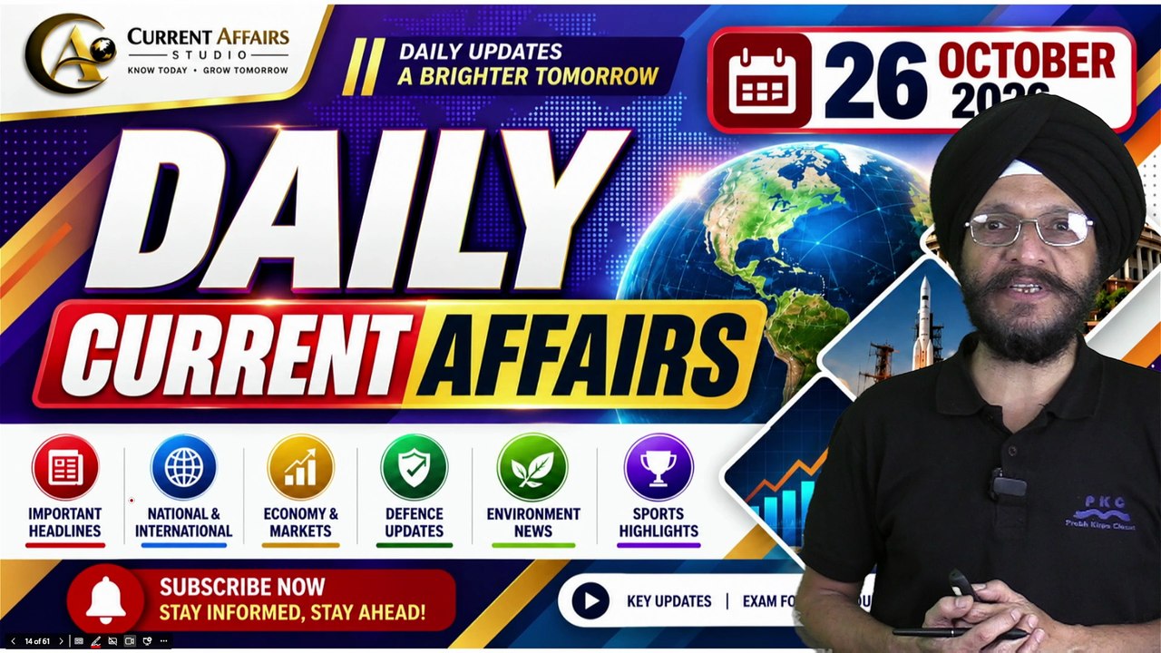 27 October 2026 Current Affairs 🔥 | Most Important Questions for ...