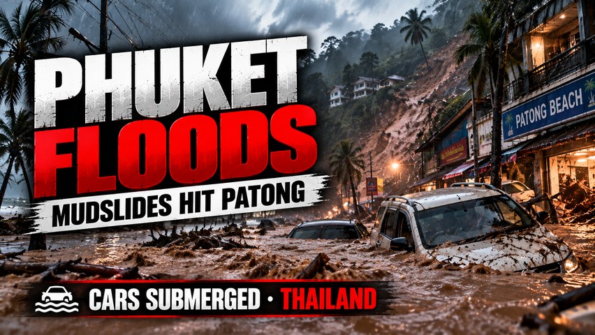 PHUKET FLOODS EXPLODE! Cars Submerged as Mud and Rocks Crush Through Streets | Thailand | World