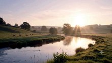 🌿 Peaceful Countryside Sunrise  Relaxing Nature Sounds for Meditation, Sleep & Stress Relief 🌅