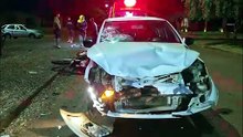 Homem de 49 anos sofre fratura grave em colisão entre carro e moto na Avenida Pintassilgo