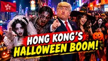 Hong Kong HALLOWEEN BOOM! Ghosts, Zombies & Trump Lookalikes Draw Massive Crowds | World