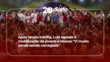 Após virada inédita, Lula agrade à mobilização de jovens e idosos: "Vi muita gente sendo carregada"
