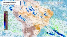 Segunda-feira, 26 de outubro: Chuva, nebulosidade e vento