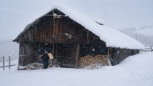 Snowstorm Night in an Abandoned Mountain Settlement | Survival Story
