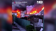 Rusia: Las llamas arrasan edificios tras el ataque de un dron ucraniano en Vorónezh