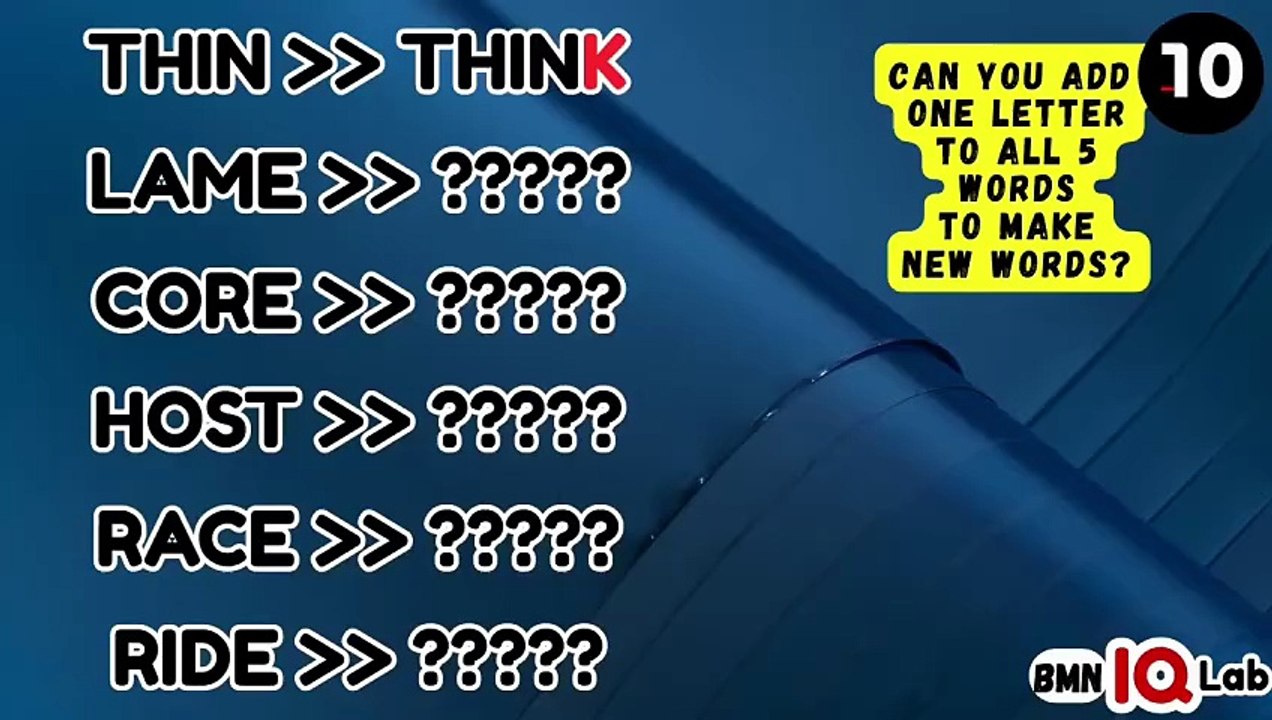 #BrainChallenge 🧠⚔️ Can You Add ONE Letter to all 5 Words to Make New ...