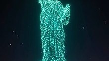 Statue of Liberty Transforms Into a Giant Golden Eagle | Drone Show