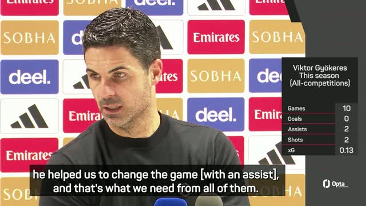Arteta praises Gyokeres despite goalscoring woes - video Dailymotion