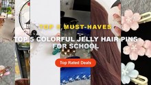 Don't Buy Top 5 Colorful Jelly Hair Pins For School Before Watching This! - Jelly Cherry Blossom Hair Clips Pink Blue Fl...