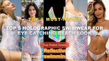 Amazing Top 5 Holographic Swimwear For Eye‑Catching Beach Look You Need To See - 2026 New Women 2PCS Mermaid Shell Bikin...