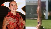 Fans bring back video of Dua Lipa holding a yoga headstand