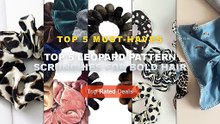 Top 5 Best Top 5 Leopard Pattern Scrunchies For Bold Hair (Must Have!) - BLUE Embroidery Retro Leopard Pattern Large Int...