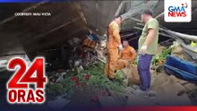 Truck na may kargang gulay at bulaklak, bumaligtad | 24 Oras