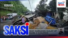 6-wheeler na may kargang gulay at bulaklak, tumaob; 3 sugatan | Saksi
