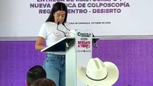 Paola Rodríguez en la Brigada Revísate a tiempo en Monclova