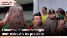 Brasileira confronta Eduardo Bolsonaro em seção eleitoral nos EUA: ‘fugitivo’