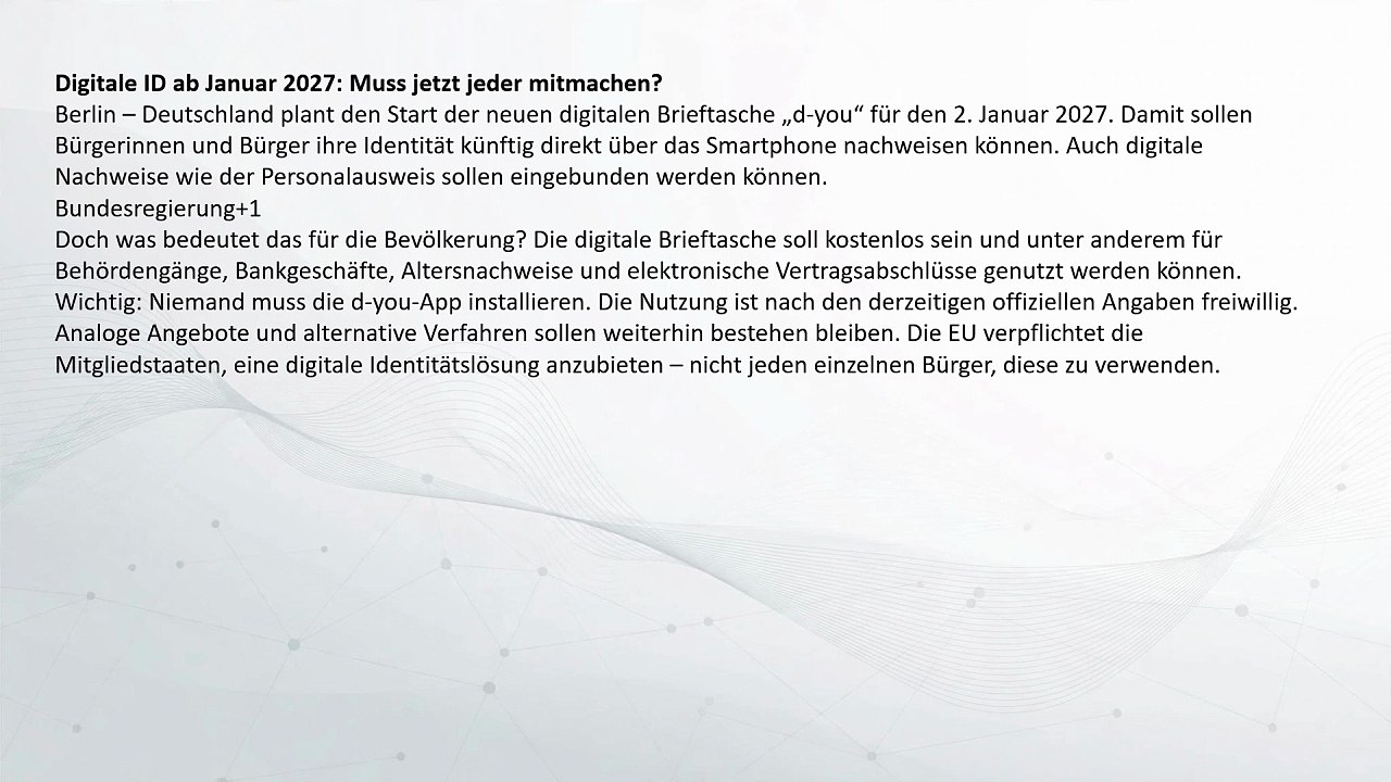 Nachrichten am 27.10.2026
