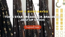 Top 5 Best Top 5 Star Dreadlock Braids To Jazz Up Updos (Must Have!) - 46PCS Gold Hair Accessories Star Moon Loc Hair Je...