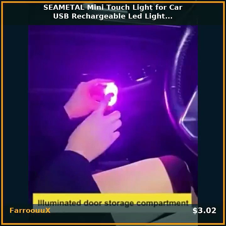 SEAMETAL Mini Touch Light for Car USB Rechargeable Led Light Magnetic ...