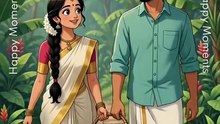 🌿 Onam Sadya Preparation 🍛 | Harvest & Kerala Festival | Ghibli Inspired | 2D Animation #ASMR #DailyMotion #HappyMoments #shorts