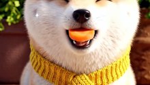 Puppy's Ultra-Crisp Carrot Crunch ASMR & Cheek Bounces! 🥕🐶