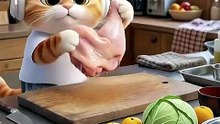 Cozy Cat's Miyazaki Charcoal Chicken 🍗 #SoCutekitty