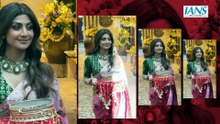 Shilpa Shetty stuns in pink ombre saree at Anil Kapoor's Karwa Chauth bash
