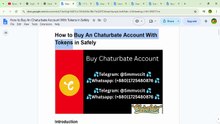 How to Buy An Chaturbate Account With Tokens in Safely Fahim