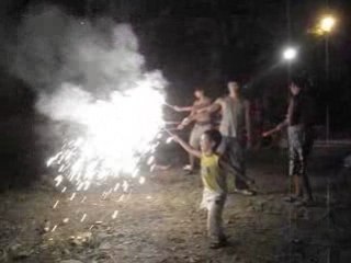 Ilan Miko with cousin - fireworks