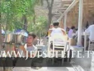 Hot girls and guys on Psarou beach in Mykonos