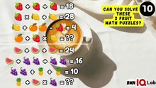 #ThinkYouAreSmart 😏😒 Can You Solve These 2 Fruit Math Puzzles? 🍓🍋🍊🍉🍇🍍