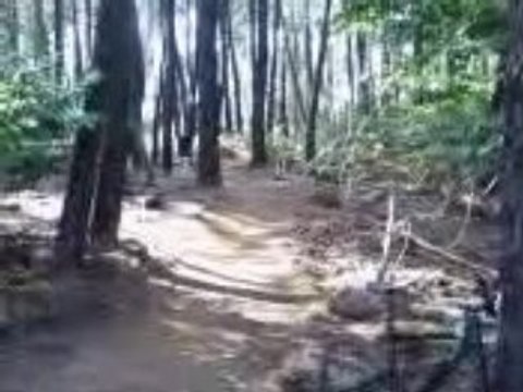 saut dans une piste de dh aux crassier d'ales