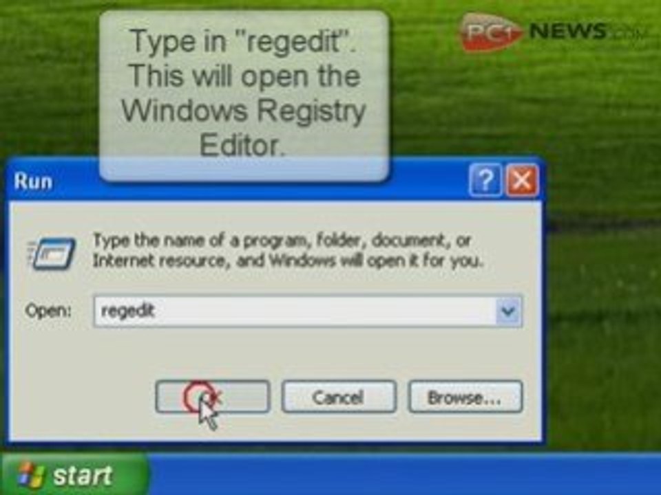 TUTORIAL: Opening Windows Registry Editor.