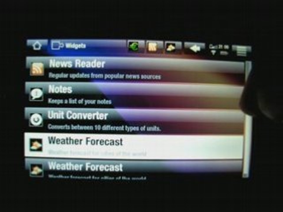 Widgets Archos 5