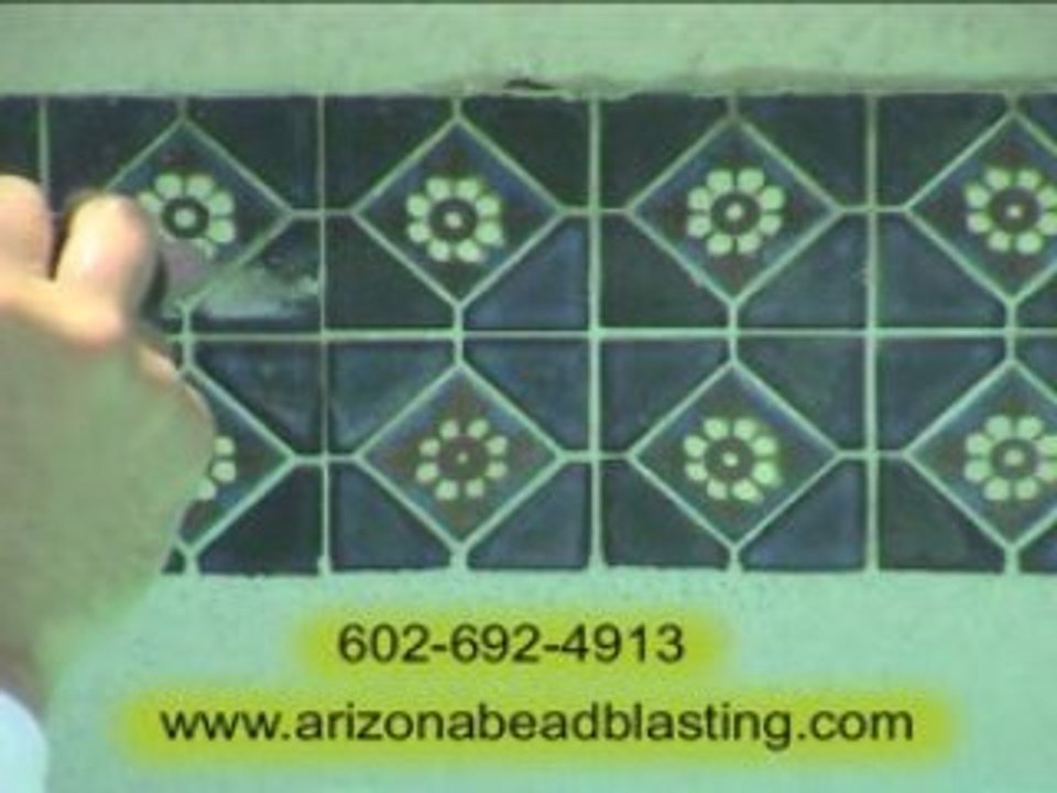 Pool Tile Cleaning by Arizona Bead Blasting