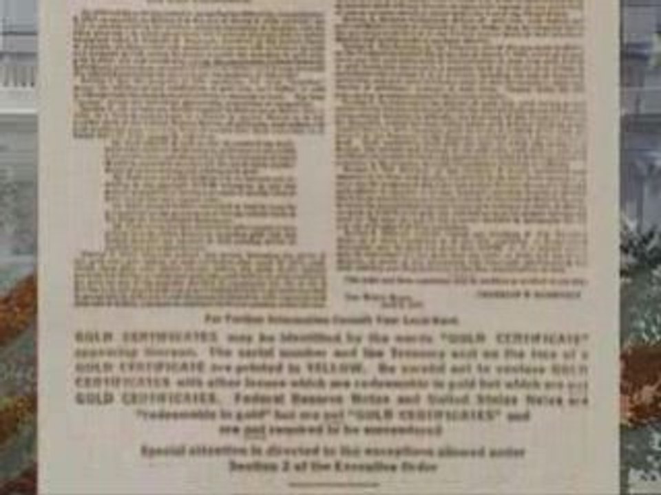 The Capital Gold Group - FDR orders all gold be turned in