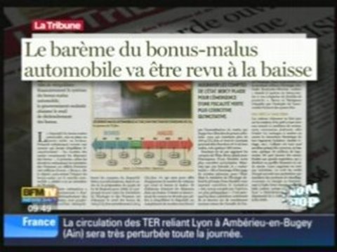 barème du bonus malus automoblie va être revu à la baisse