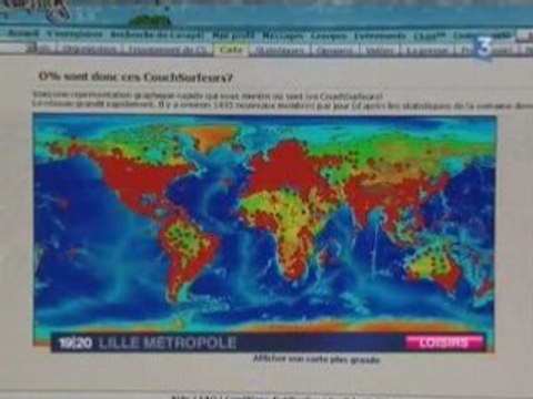 Reportage sur le Couchsurfing France3 Regional 10-09-2008