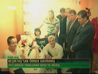 Yaralı taraftar Buse'ye Beşiktaş morali