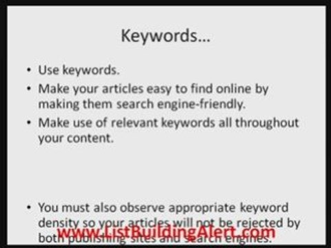 List Building with Article Marketing