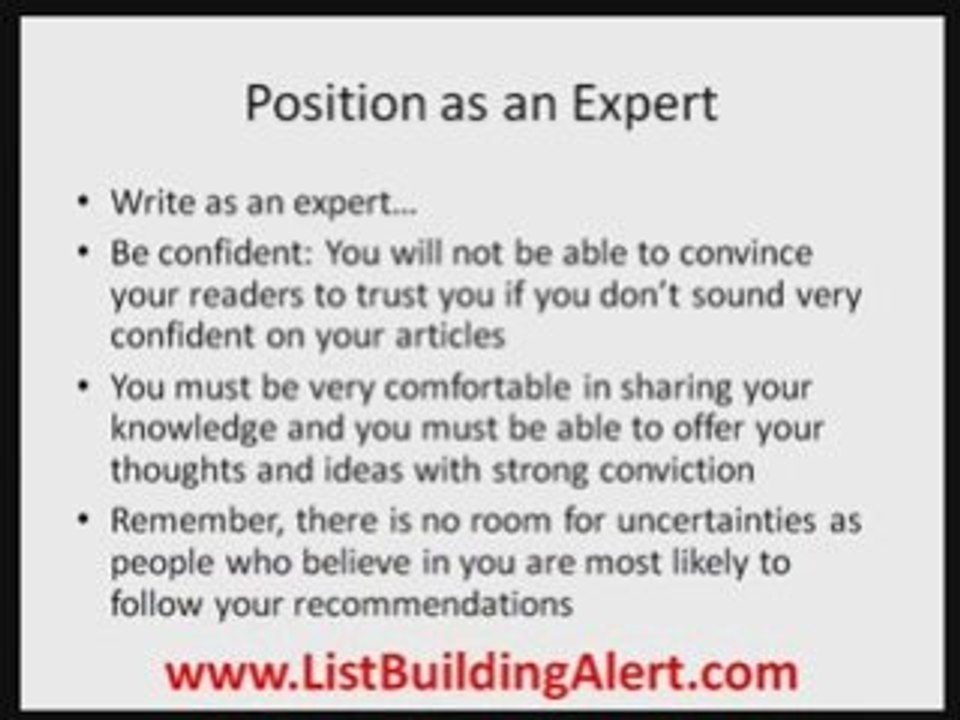 Build My List with Article Marketing