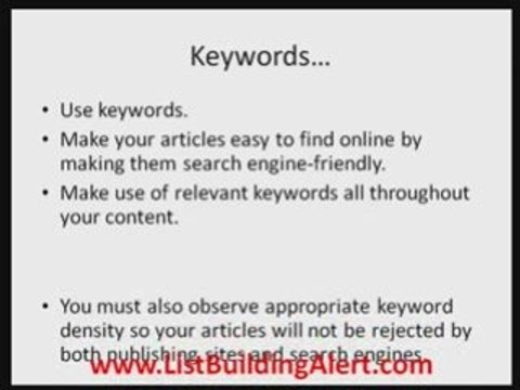 List Building with Article Marketing