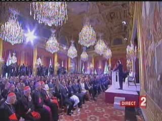 Discours de Sarkozy à Benoît XVI